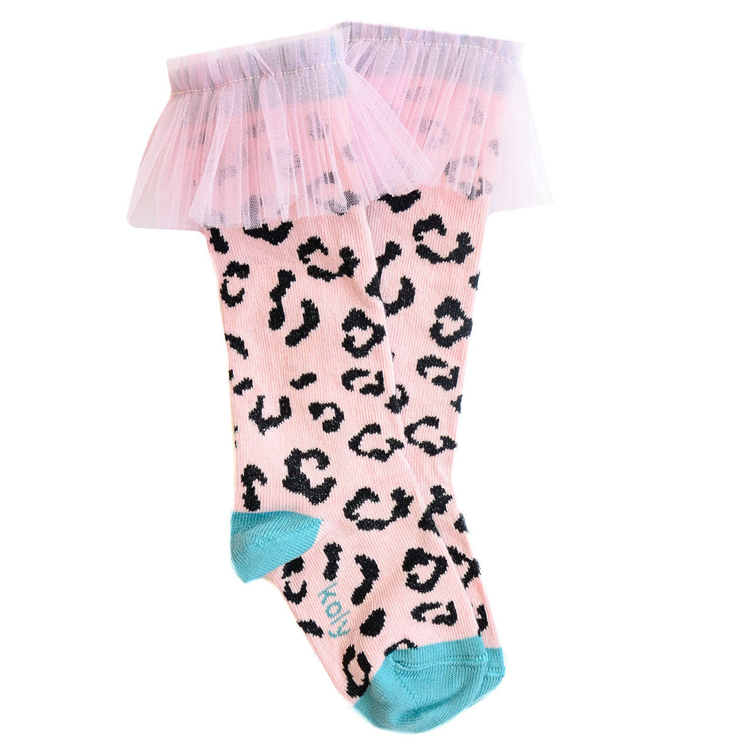 Leopard Baby Pink Socks with Lace