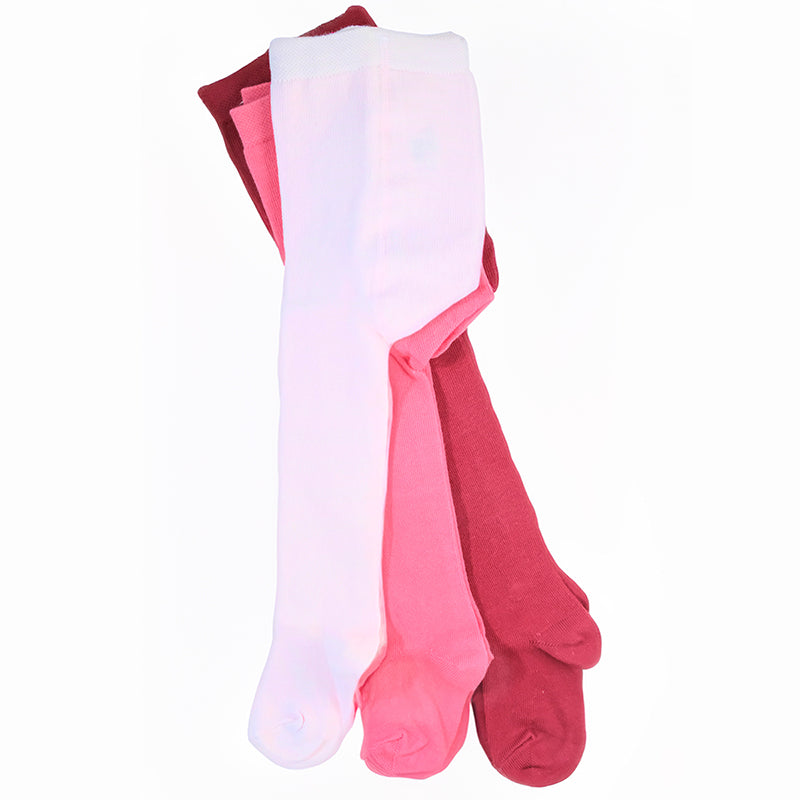 Special 3-pack baby girl plain cotton tights