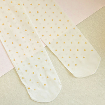 Lily May Cream Baby Tights with Dots