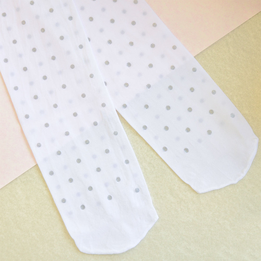 Lily May White Girl Tights with Dots