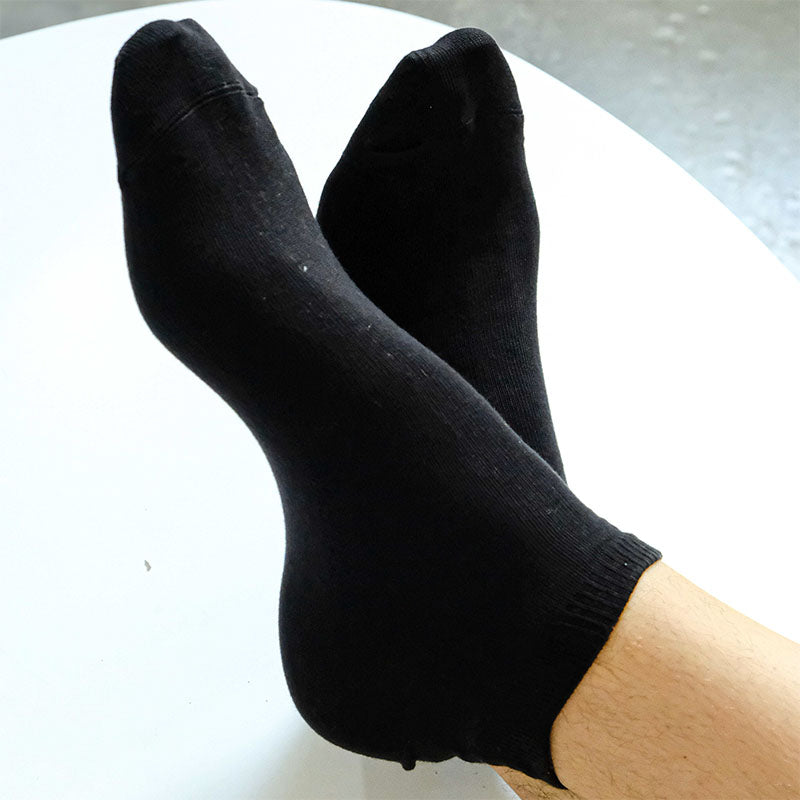 Black Plain Ankle Socks