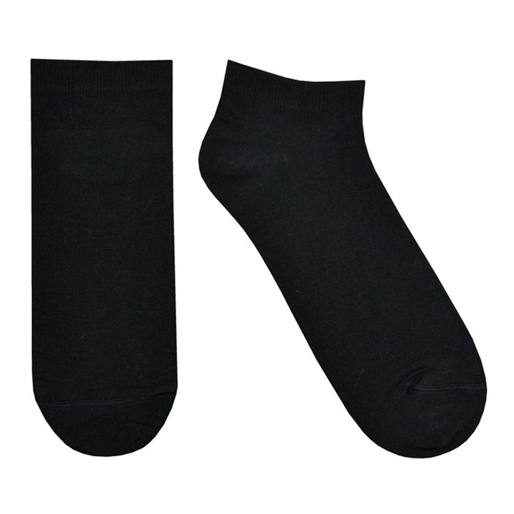 Black Plain Ankle Socks