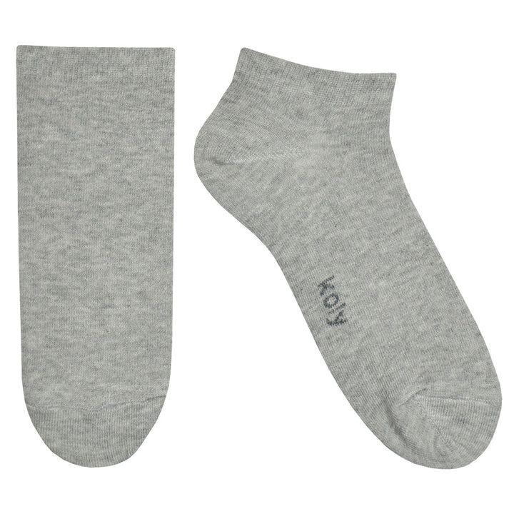 Grey Plain Ankle Socks