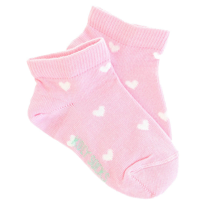 Baby pink ankle socks with hearts
