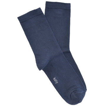 Plain Navy Blue Socks Women