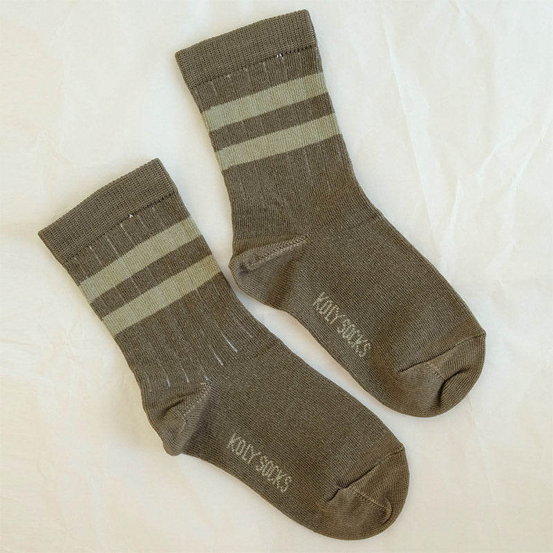 Olive Two Stripes Socks