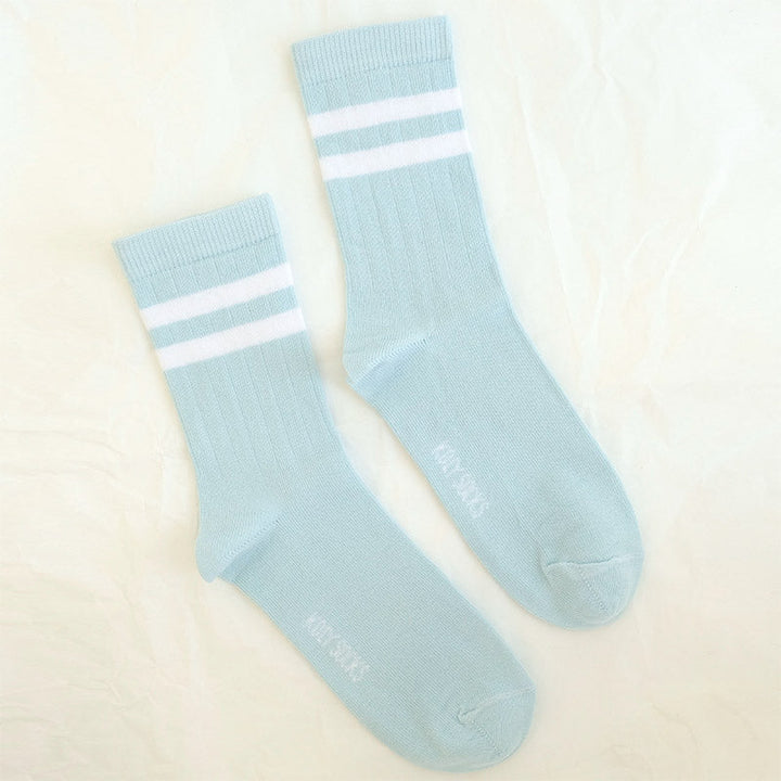 Light Blue Two Stripes Socks