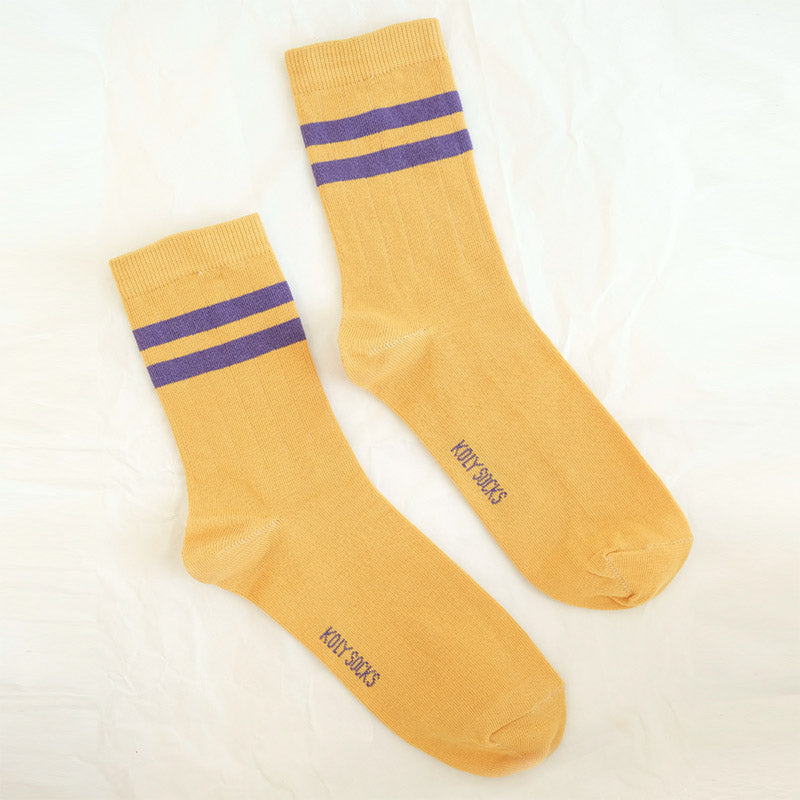 Ocher Two Stripes Socks