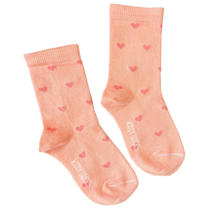 Girls socks with hearts